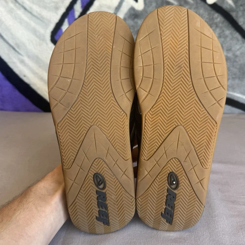 Size 10 - Reef Men's Flex‎ Sandal Black Silver